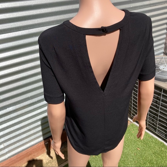 NWT Sandro Paris Lace Detail Blouse in Black - Picture 6 of 15